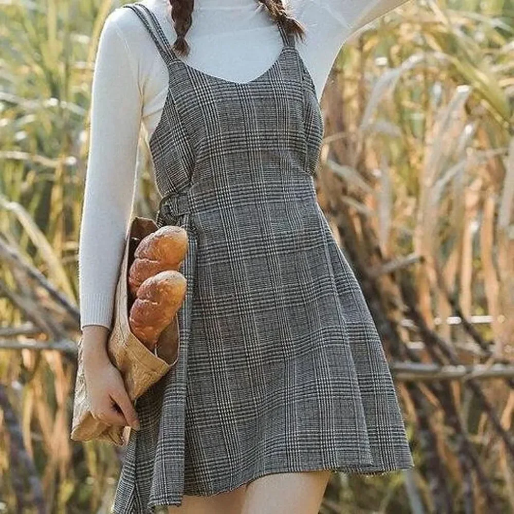 Korean Style Houndstooth Dress - Picture 3 of 6